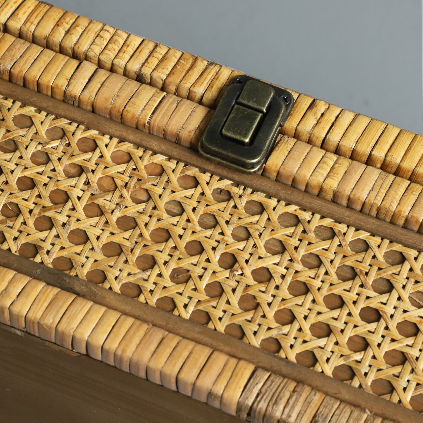 Rattan Organizer Box with Glass Cover