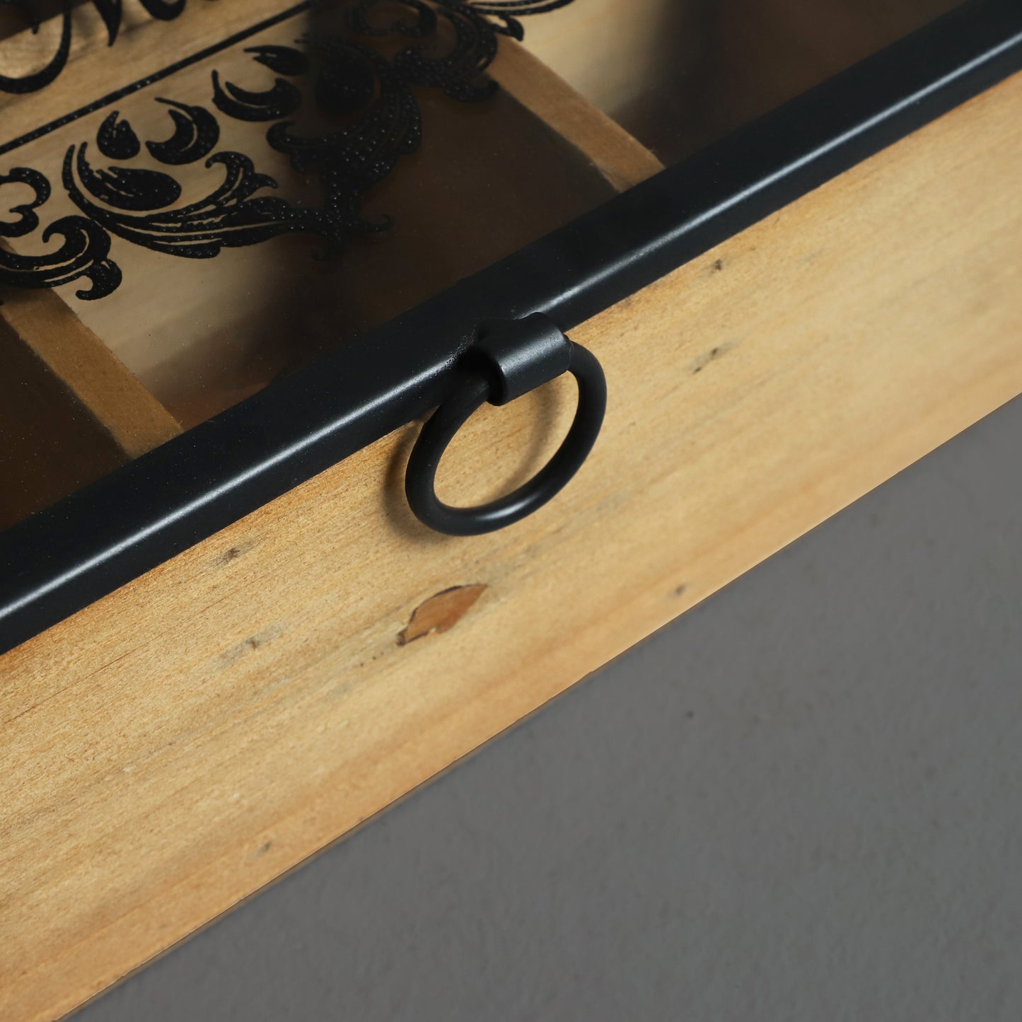 Vintage Wood Organizer and Jewelry Box with Glass Cover