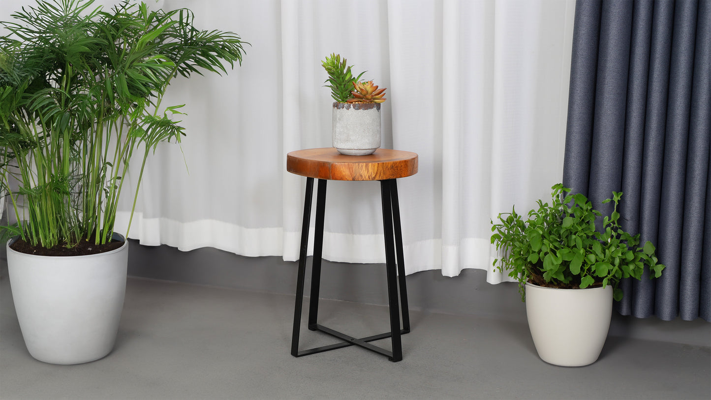 Natural Wood Stool with Paulownia Wood