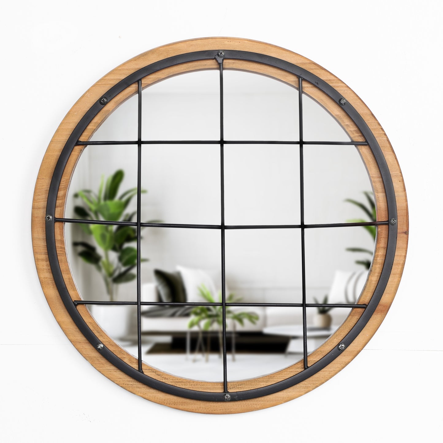 15.7 Inch Wall Mirror with Metal Mesh