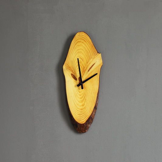 Natural Fir Wood Stem Clock