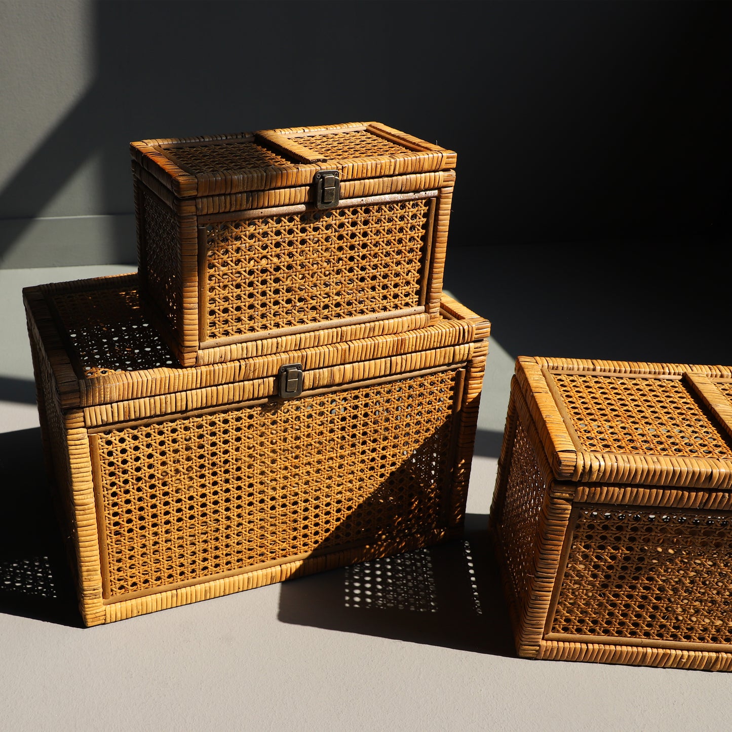 Rattan Storage Box, Set of 3