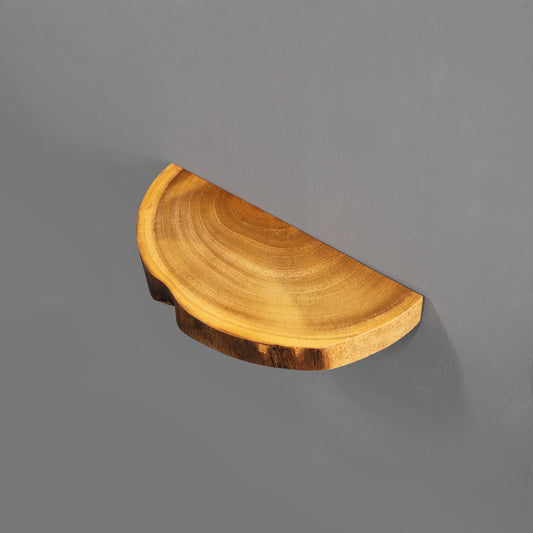 Small Live Edge Floating Wall Shelf with Paulownia Wood