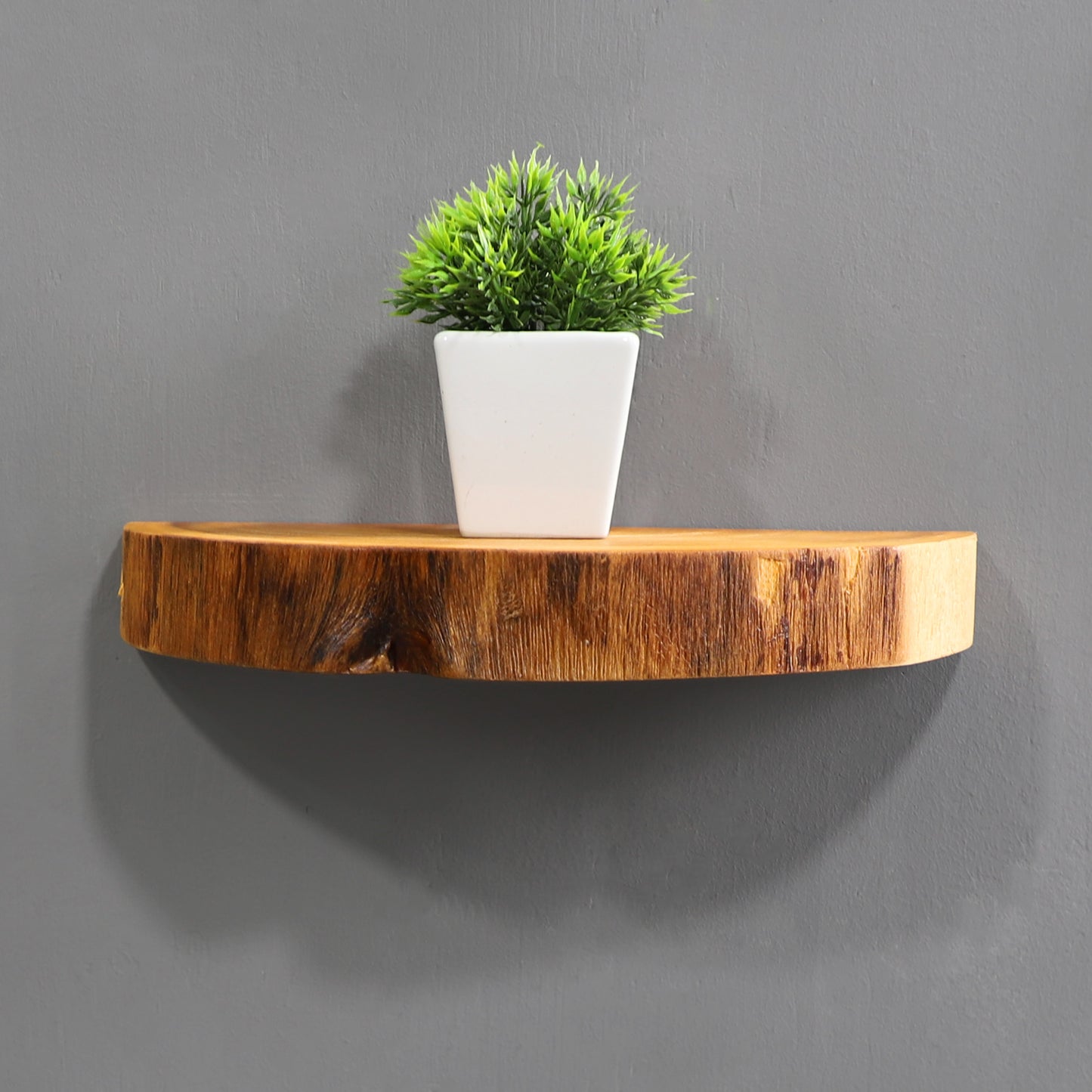 Small Live Edge Floating Wall Shelf with Paulownia Wood